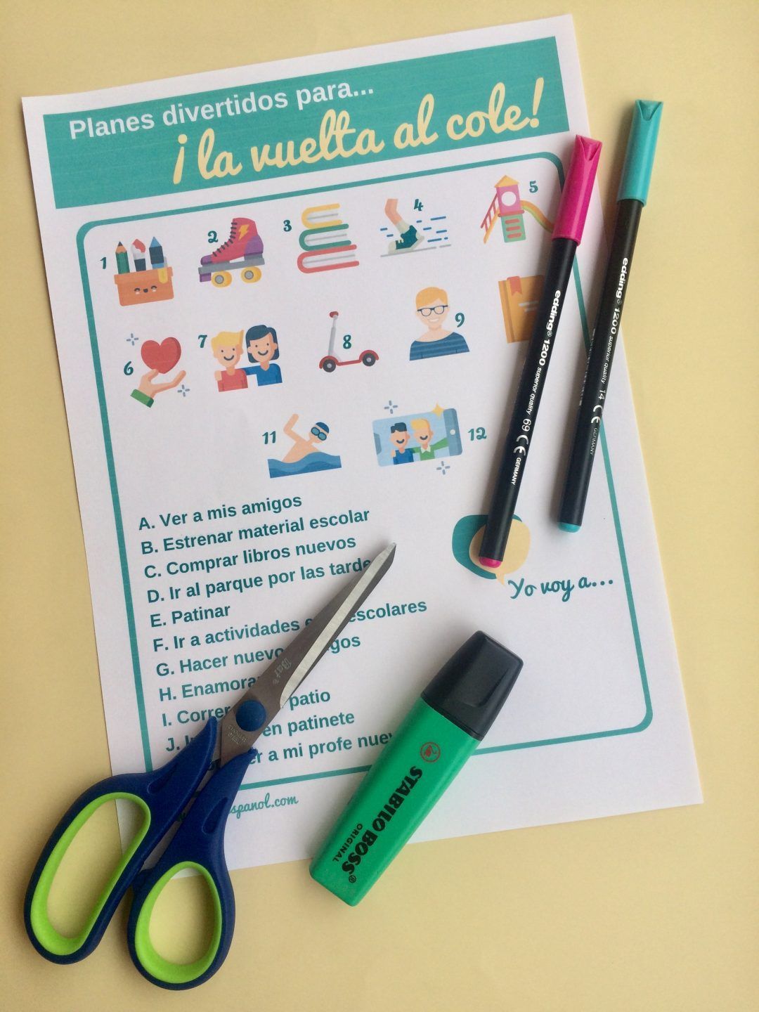 Actividades vuelta al cole. Clases de ELE online niños